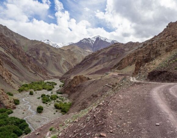 A Road trekking through the picturesque landscapes of Markha Valley