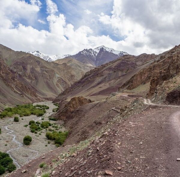 A Road trekking through the picturesque landscapes of Markha Valley