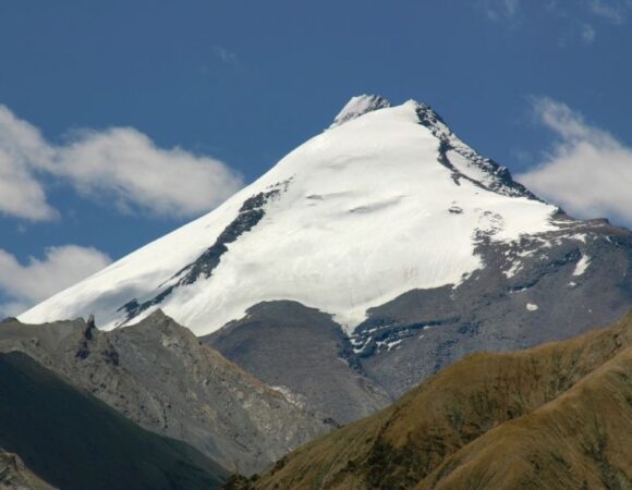 Aerial view of Kang Yatse surrounded by towering peaks in Markha Valley