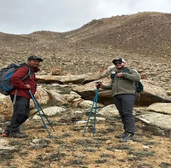 trekking through phyang village landscape ladakh