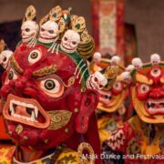 Hemis Festival celebrations with traditional dance in Ladakh.